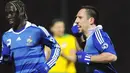 France's Franck Ribery celebrates after scoring a goal during the World Cup 2010 qualifying match Lithuania vs. France on March 28, 2009 at the Darius and Girenas stadium in Kaunas. AFP PHOTO/FRANCK FIFE 