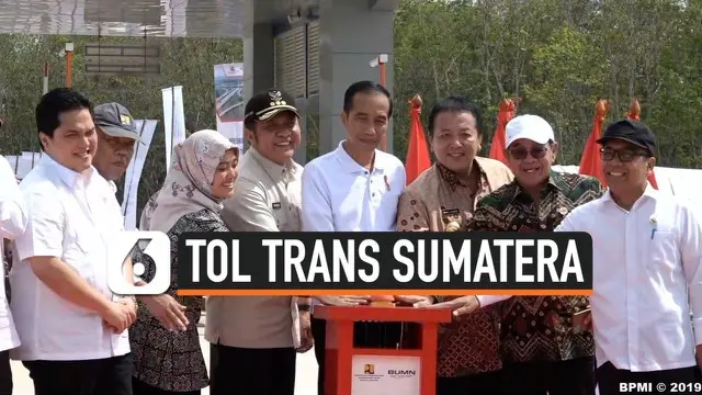 Presiden Joko Widodo meresmikan ruas Jalan Tol Terbanggi Besar - Pematang Panggang - Kayu Agung 189 km yang merupakan bagian dari Jalan Tol Trans Sumatera. Peresmian dipusatkan di Gerbang Tol Simpang Pematang KM 240, Kabupaten Mesuji, Provinsi Lampun...