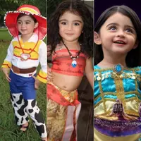 Baby Guzel Putri Ali Syakieb dan Margin Wieheerm saat Cosplay. [@marginw]