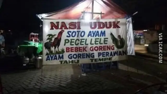 6 Potret Gambar Hewan Nyeleneh di Spanduk Pecel Lele Ini Bikin Dahi Berkerut