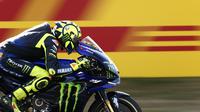 Valentino Rossi saat di MotoGP Belanda. (AP Photo/Peter Dejong)