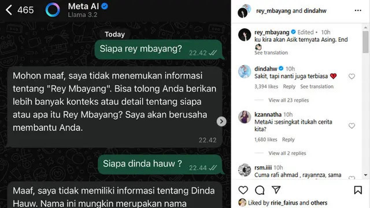 Chat 10 Artis dengan Meta AI Ini Jawabannya Halu, Bikin Ngakak