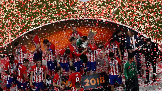 Selebrasi Pemain Atletico Madrid Usai Raih Juara Liga Europa 2018