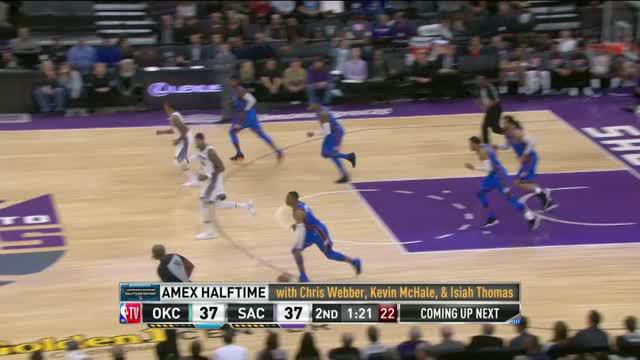 Sacramento Kings mengalahkan Oklahoma City Thunder dengan skor 94-86 dalam lanjutan pertandingan NBA 2017-2018.