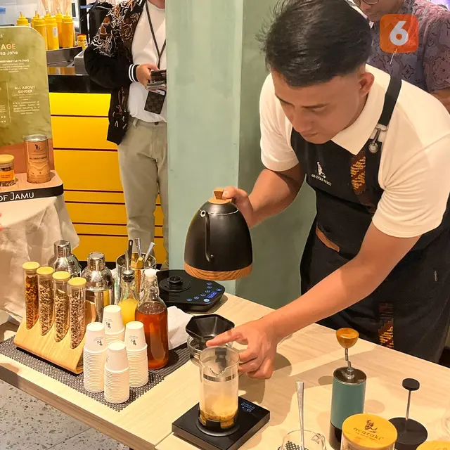Kolaborasi Chatime Atealier Acaraki The Art of Jamu. (Dok: Liputan6.com/dyah)