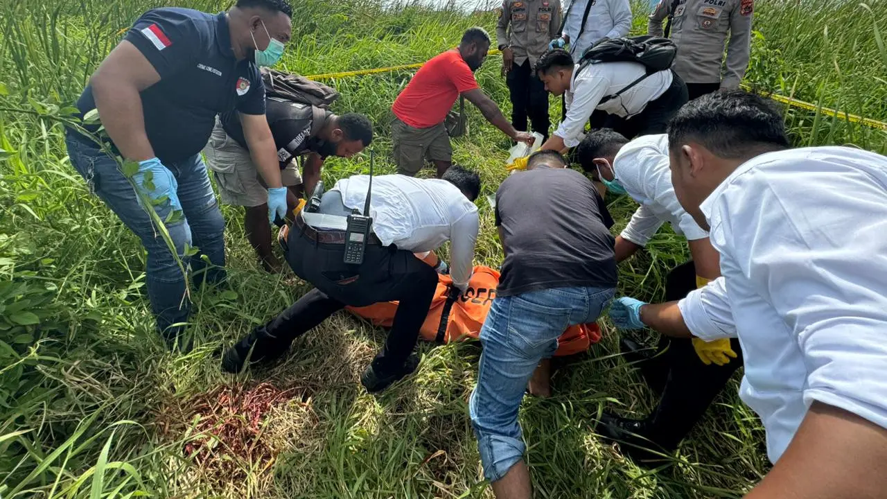 Penemuan jasad JRR, anak 11 tahun berkebutuhan khusus di semak-semak Kota Merauke (Humas Polres Merauke)