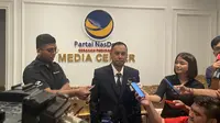 Ketua DPP Partai NasDem Willy Aditya memastikan, bakal calon presiden atau bakal capres Anies Baswedan sudah menunjuk satu orang sebagai bakal calon wakil presiden (cawapres). (Liputan6.com/Muhammad Radityo Priyasmoro)