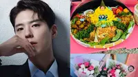 Park Bo Gum dan IU dapat kiriman tumpeng nasi kuning dari penggemar Indonesia. (Dok: Instagram)