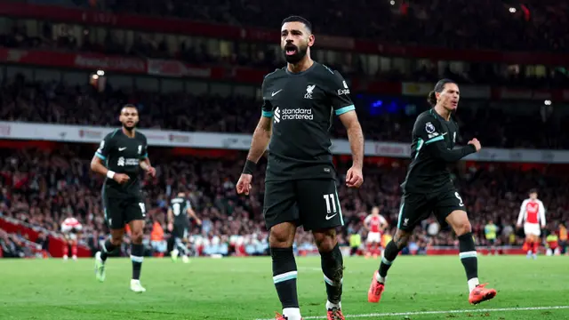 Foto: Aksi Spartan Mohamed Salah saat Arsenal Bersua Liverpool, Selamatkan The Reds dari Kekalahan