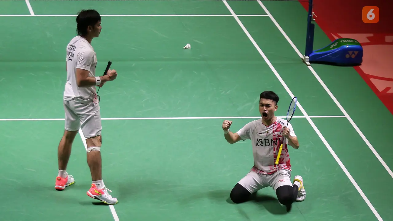 Foto: Atasi Perlawanan Sengit Unggulan Kedua, The Babies Melenggang ke Partai Final Indonesia Masters 2023