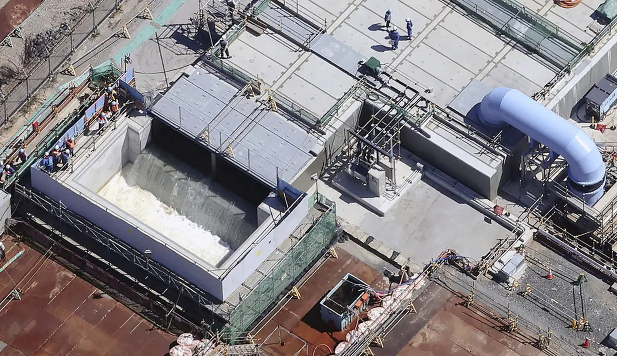 Badan Energi Atom Internasional (IAEA) telah menyerukan pemerintah Jepang untuk bekerja sama guna meningkatkan transparansi dan kredibilitas. (Kyodo News via AP)