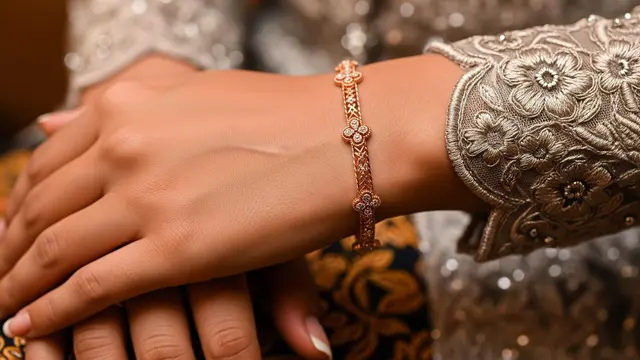 Model Gelang Emas Hollow Elegan untuk Kondangan