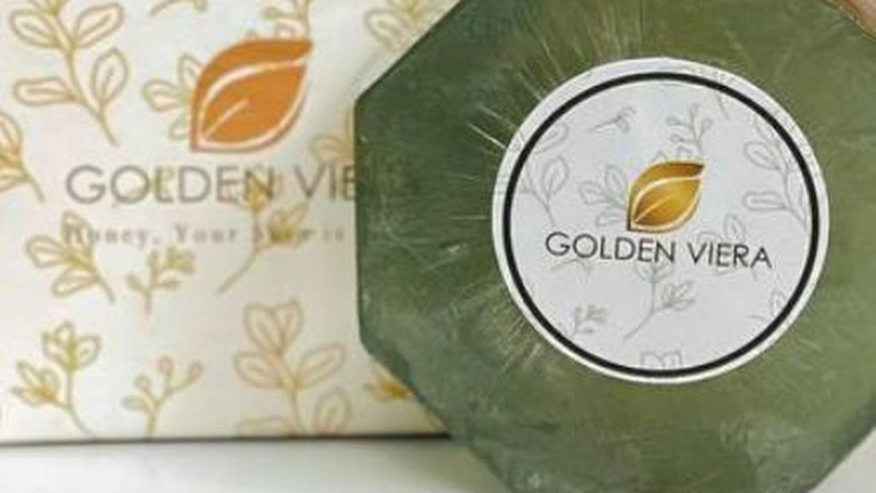 4. Golden Viera Soap Bar Sabun Mandi Batang Transparan<br>