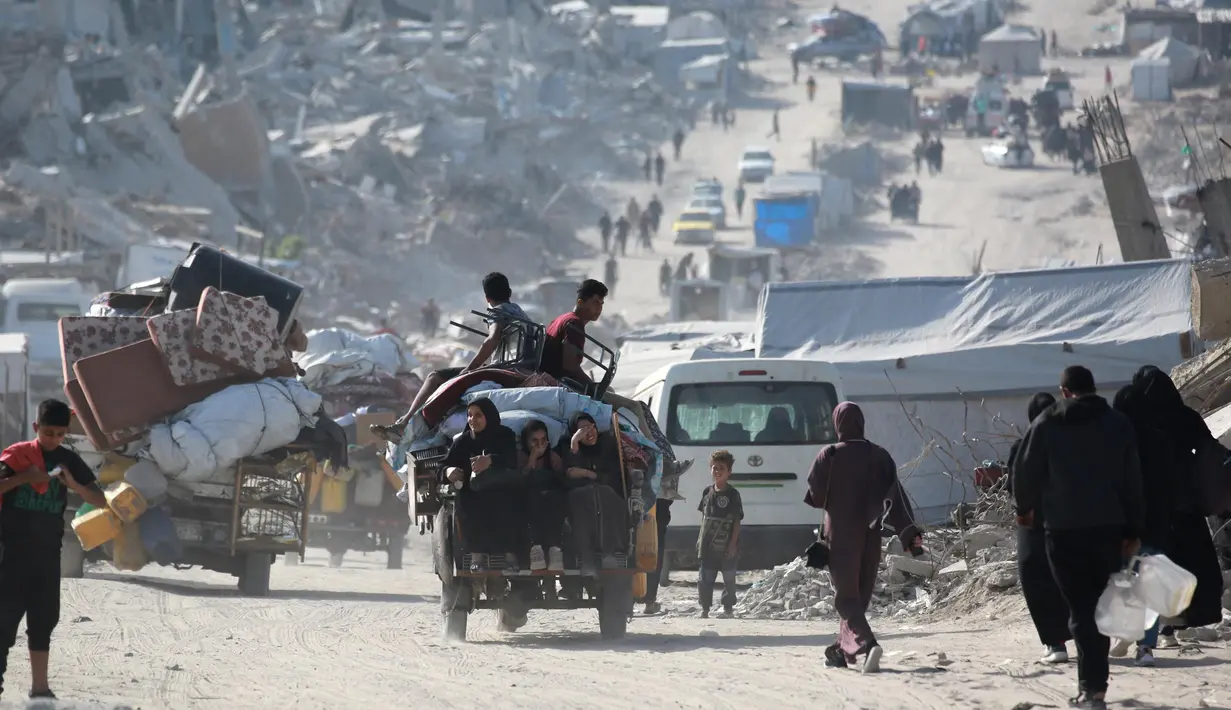 Diketahui sejak 2 Maret 2025, pemerintah Israel memblokade masuknya seluruh pengiriman bantuan kemanusiaan ke wilayah Gaza. (Bashar TALEB/AFP)