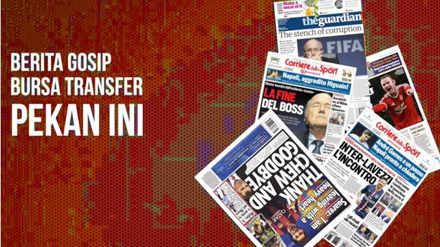 Gosip bursa transfer pekan ini seperti yang dirangkum redaksi Bola.com. Manchester United dan Man City berlomba membelanjakan uang demi mendapatkan pemain dan pelatih yang bisa mendatangkan prestasi.