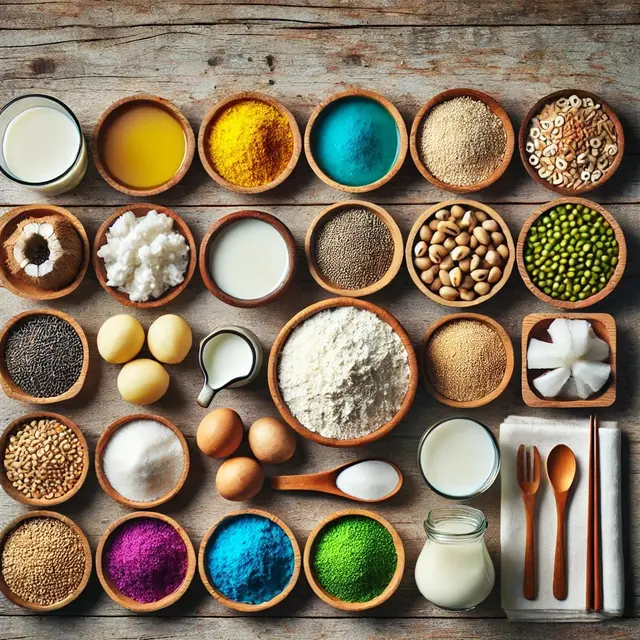 illustrasi bahan-bahan onde