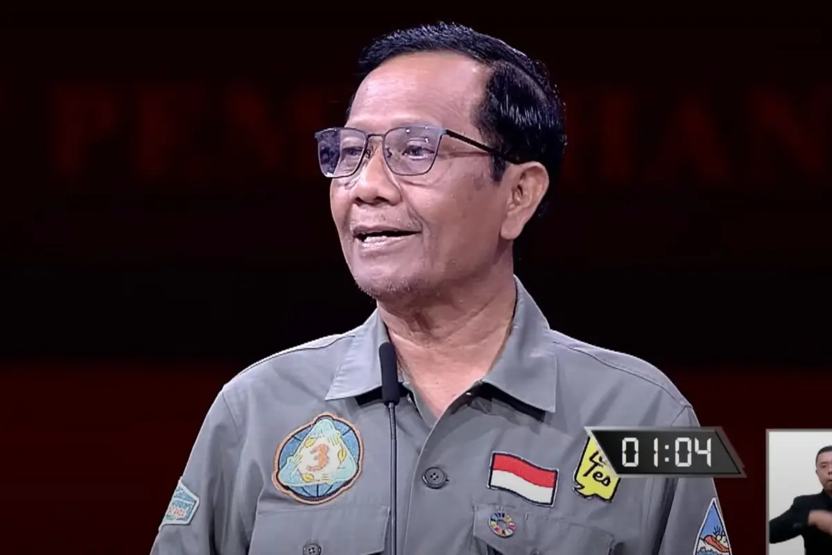 Calon Wakil Presiden Nomor Urut 03 Mahfud MD dalam debat Cawapres
