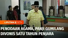 Pimpinan Ponpes Al Zaytun, Panji Gumilang divonis satu tahun penjara, dalam sidang kasus penodaan agama.