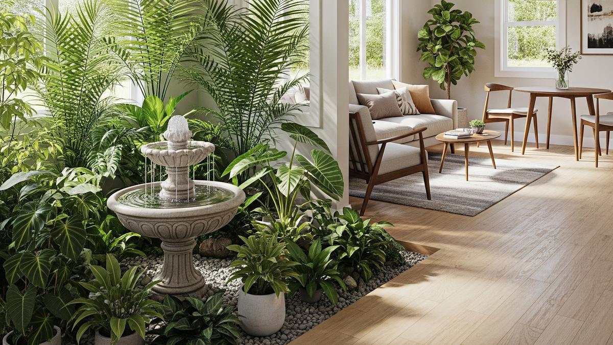 6 Model Rumah Kecil Tapi Luas dengan Taman Dalam Rumah dan Air Mancur Mini, Sejuk dan Asri