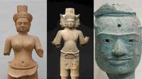 Koleksi Metropolitan Museum of Art New York yang diduga dicuri dari Kamboja. (Dok. Twitter/@ajplus & @archeohistories)