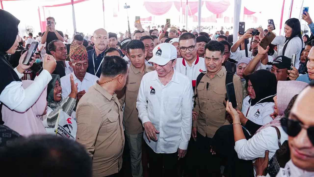 Presiden RI ke-7 Jokowi saat menghadiri Rapat Koordinasi Daerah (Rakorda) DPD PSI Kabupaten Mesuji, Lampung.