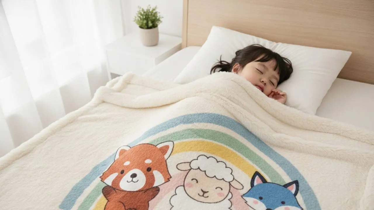 Ilustrasi selimut bulu anak.