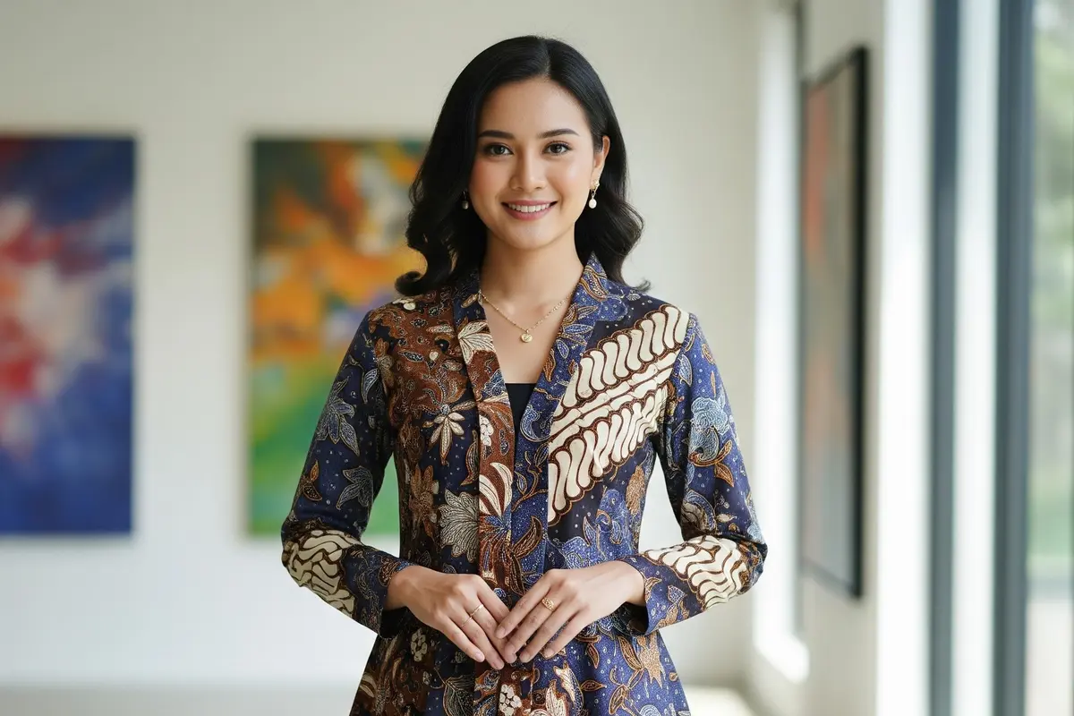 Atasan Batik Wanita Elegan Panjang Terbaru (Image by Gemini AI)