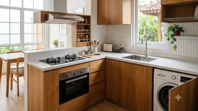 Dapur Bersudut atau Model L-Shape