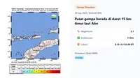 Gempa hari ini, Senin (29/9/2025) di Indonesia&nbsp;pukul 12:03:28 WIB menggetarkan wilayah Alor, Provinsi Nusa Tenggara Timur (NTT). (www.bmkg.go.id)