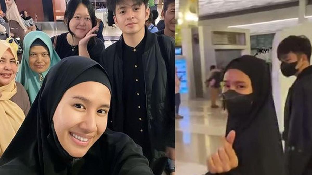Potret Shenina Cinnamon Pakai Busana Syar'i dan Tanpa Makeup saat Jalani Umrah Perdana Bersama Suami, Cantik Natural