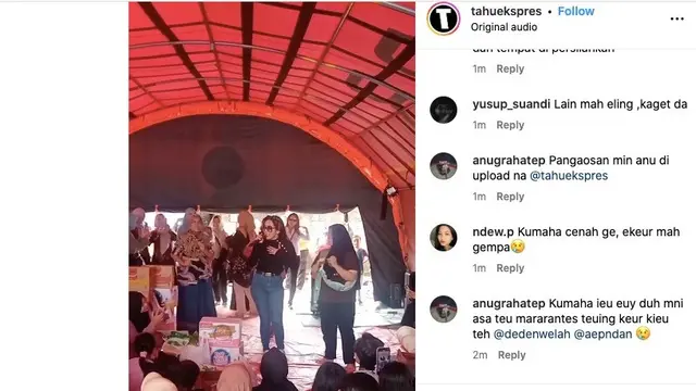 Ucie Sucita bernyanyi di pengungsian korban gempa Sumedang (Instagram)