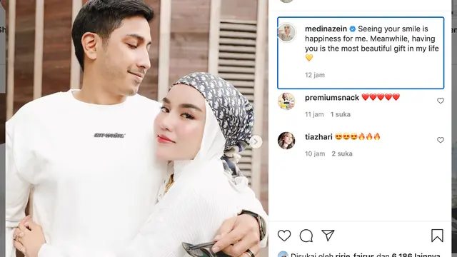 Unggahan Medina Zein. (Foto: Instagram @medinazein)