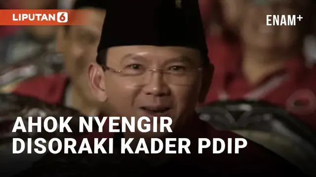 Ahok Nyengir Disoraki Kader Saat Hadiri Rakernas IV PDIP