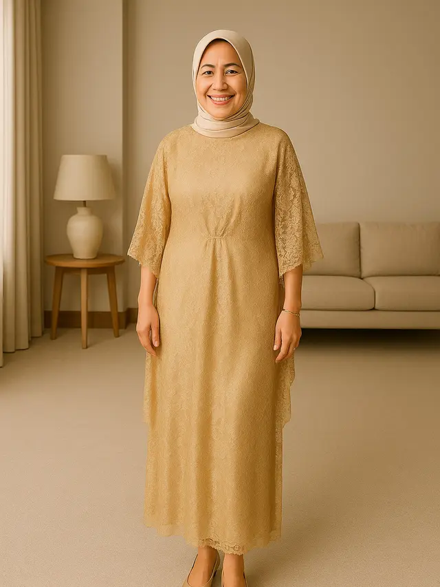 Model Baju Brokat untuk Ibu Pengantin Terbaru 2025/via AI