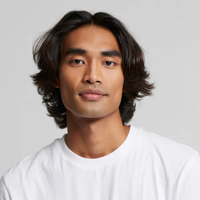 Model Rambut Pria Panjang Belah Tengah/Ilustrasi AI