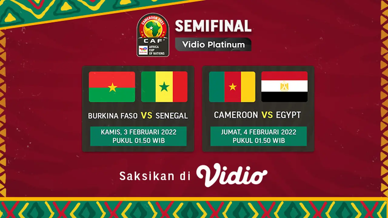 Link Live Streaming Piala Afrika 2021 Babak Perempat Final di Vidio, 29-31 Januari 2022