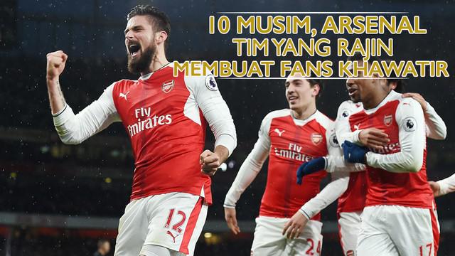 Video tentang Arsenal yang seringkali membuat fansnya harus khawatir menantikan hasil hingga menit akhir di kompetisi Liga Inggris.