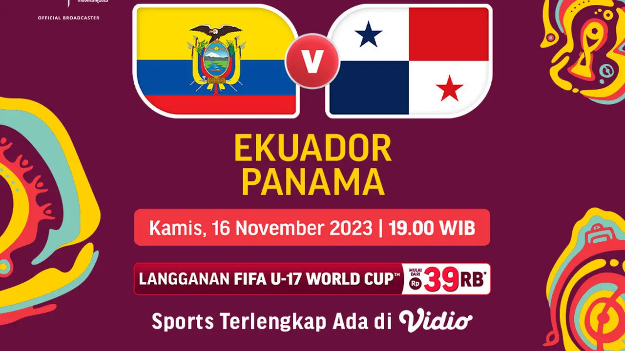 Jadwal dan Link Streaming Ekuador U-17 vs Panama U-17 di Vidio