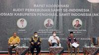 Rapat Koordinasi Audit Perkebunan Sawit se-Indonesia Asosiasi Kabupaten Penghasil Sawit (AKPSI), Kamis (7/7/2022).