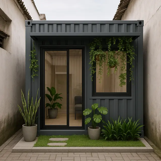 Desain Rumah Bentuk Kontainer di Gang dengan Budget Rp100 Juta