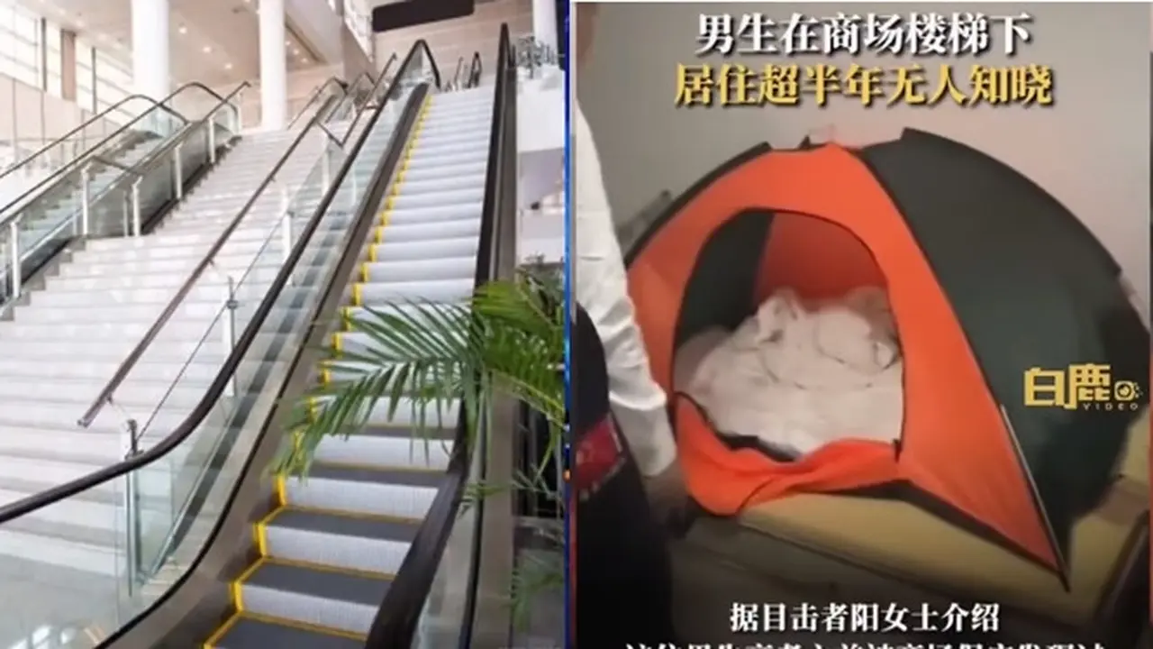 Pria Ini Tinggal di Bawah Tangga Mall Selama 6 Bulan Tanpa Ketahuan, Aksinya Jadi Sorotan