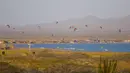 Pemandangan indah pantai tempat penyelenggaraan Kitesurfing  pada ajang Third Kite Addict Kolombia tournamen di Cabo de la Vela, Guajira Departmen, Kolombia, (4/7/2016). (AFP/Joaquin Sarmiento)