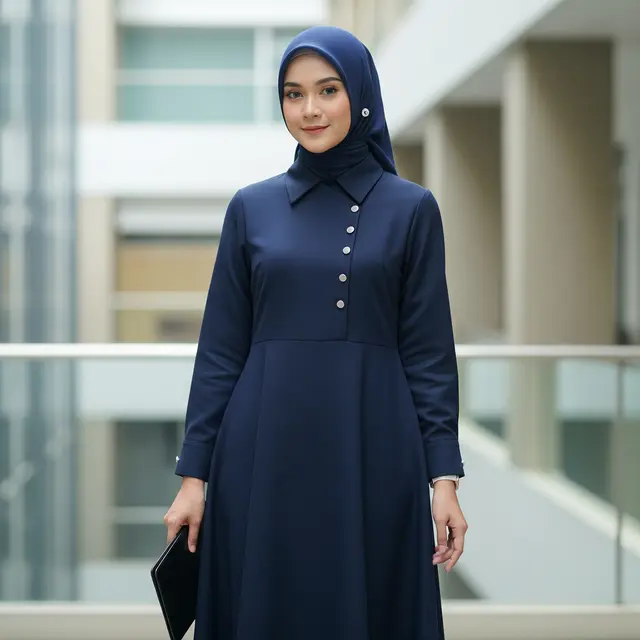 Model Gamis Simpel dan Anggun untuk Ibu Muda (Image by Gemini AI)
