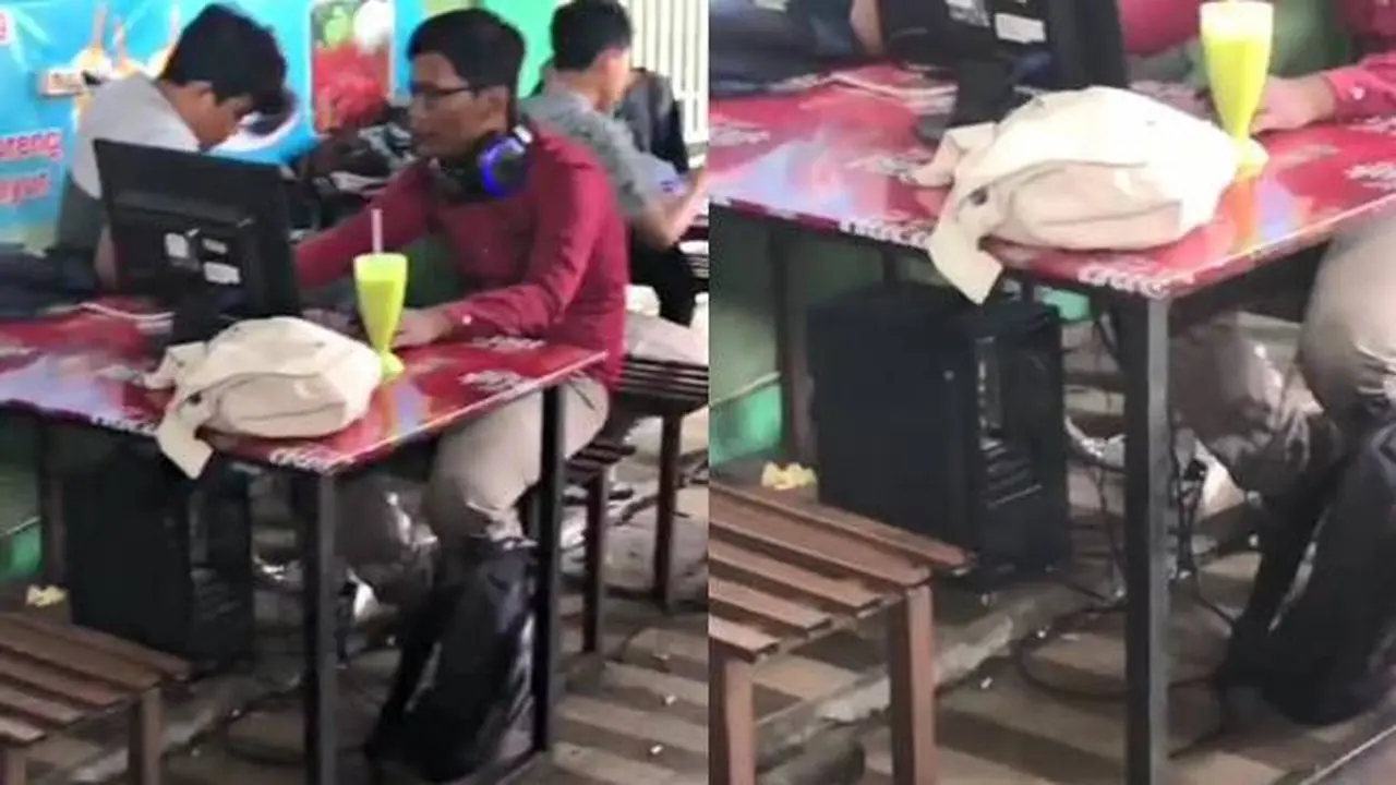 Viral, Orang Nongkrong Sambil Bawa Komputer Ini Repot Banget