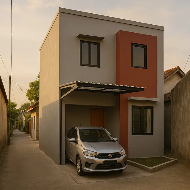 Model Rumah 2 Lantai Rp 100 Juta di Gang