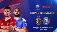 Live Streaming BRI Super League Pekan ke-16: Bali United vs Arema FC, Tayang di Vidio