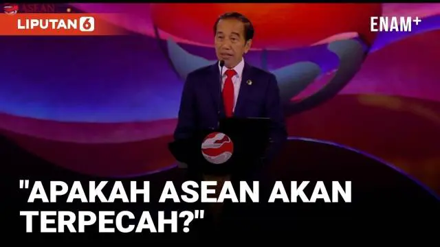 Presiden Joko Widodo resmi membuka perhelatan KTT ke-43 ASEAN di Jakarta. Dalam pidatonya, Jokowi menjawab pertanyaan tentang kekhawatiran soal perpecahan ASEAN.