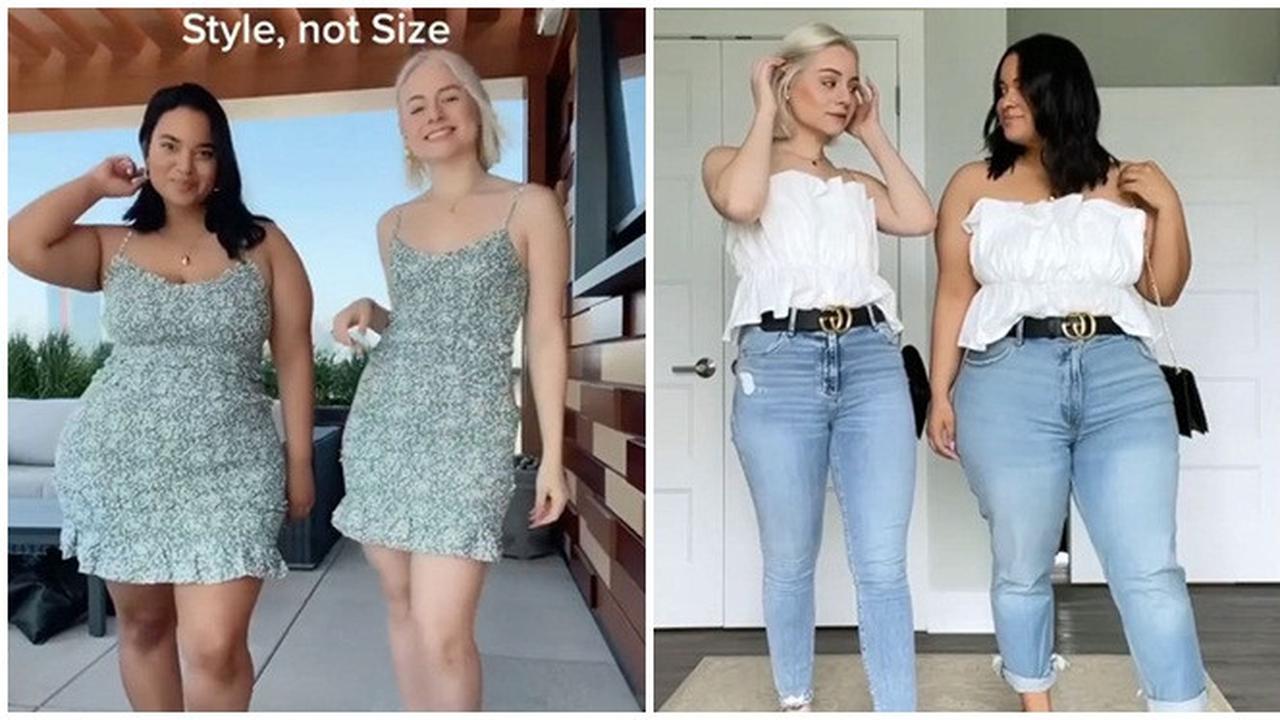 7 Potret Dua Sahabat Tunjukkan Model Baju Sama di Bentuk Tubuh Berbeda, Inspiratif