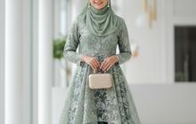8 Inspirasi Gamis Brokat Islami Warna Sage, Ciptakan Tampilan Simpel hingga Glamor Teristimewa