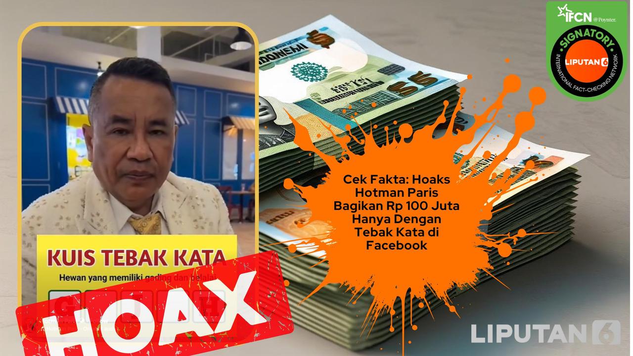 Cek fakta hoaks Hotman Paris bagikan Rp 100 juta dengan tebak kata di Facebook